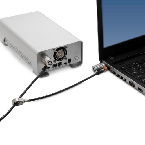 Kensington ClickSafe Round Keyed Twin Laptop Lock Master Keyed - Turvakaapelilukko - harmaa - 1.5 m