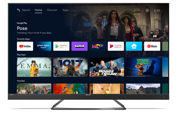 Sharp 55&quot; UHD Quantum Dot, Black Frameless Android smart TV