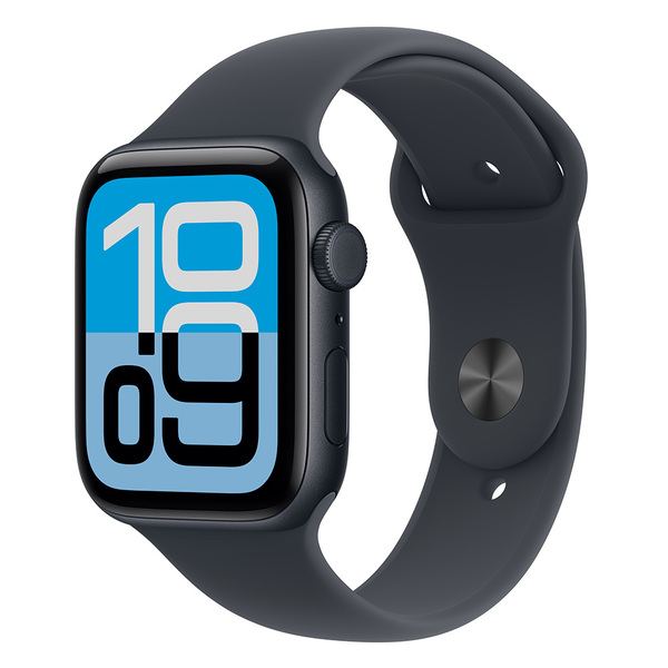 Apple Watch SE 3 (GPS + Cellular) 44 mm keskiyö alumiinikuori ja urheiluranneke, S/M
