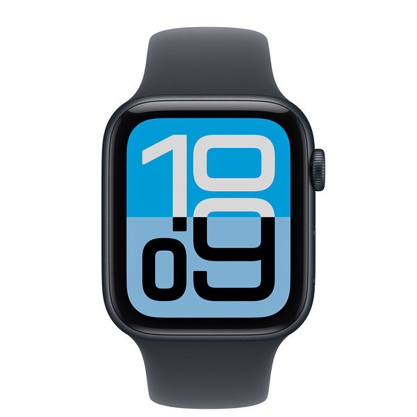 Apple Watch SE 3 (GPS + Cellular) 44 mm keskiyö alumiinikuori ja urheiluranneke, S/M