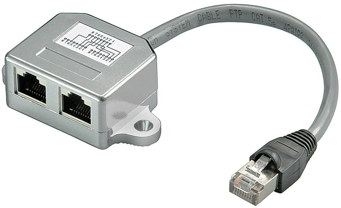 Y-ADAPTER RJ45-2xRJ45 M/F 8P