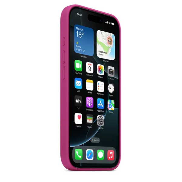 Apple iPhone 16 Pro, MagSafe - silikonskal, Lila fuchsia