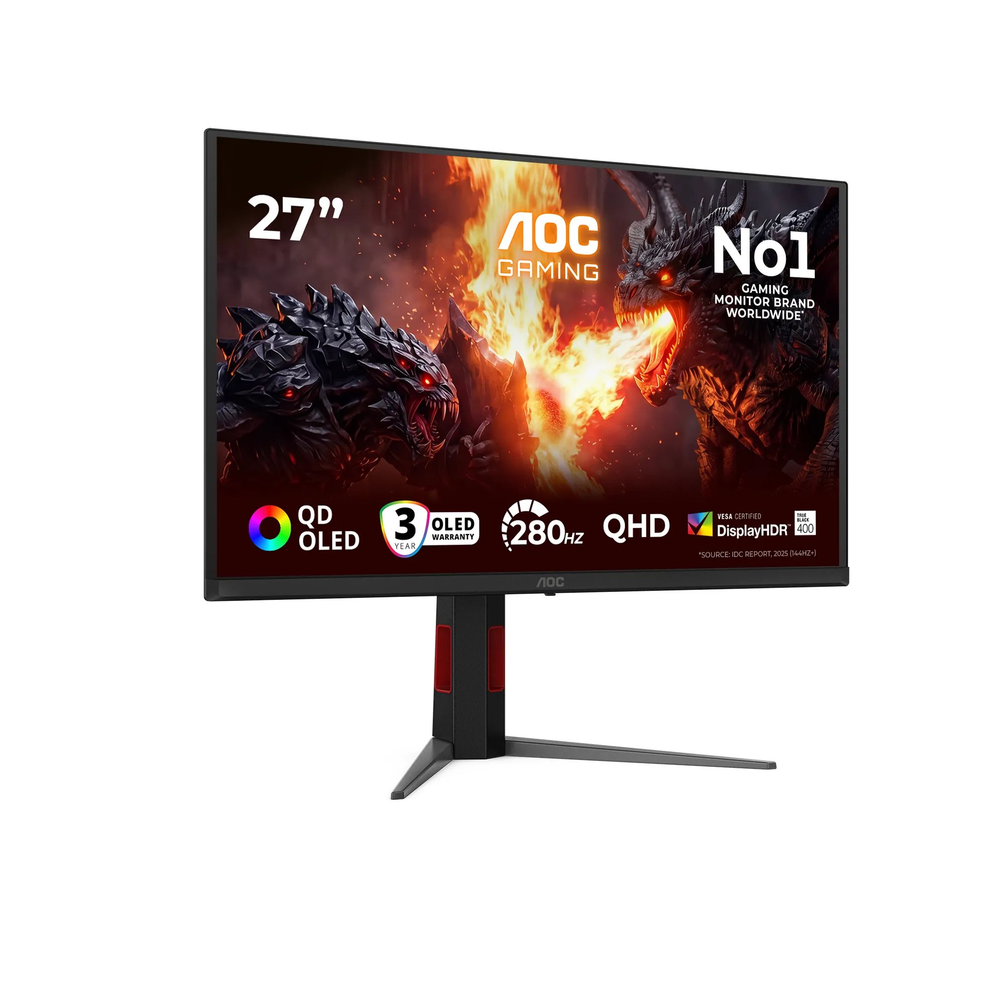 AOC Q27G4ZD 27" QHD, QD-OLED, 280Hz Gaming Monitor with USB hub