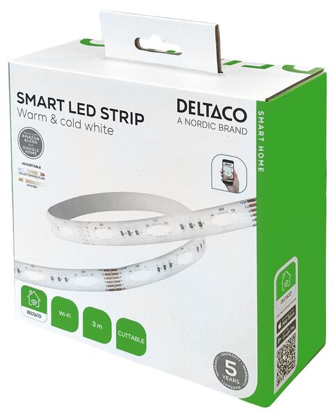 Deltaco Smart Home SH-CHLS3M - smart led strip, white, 3m, Wi-Fi