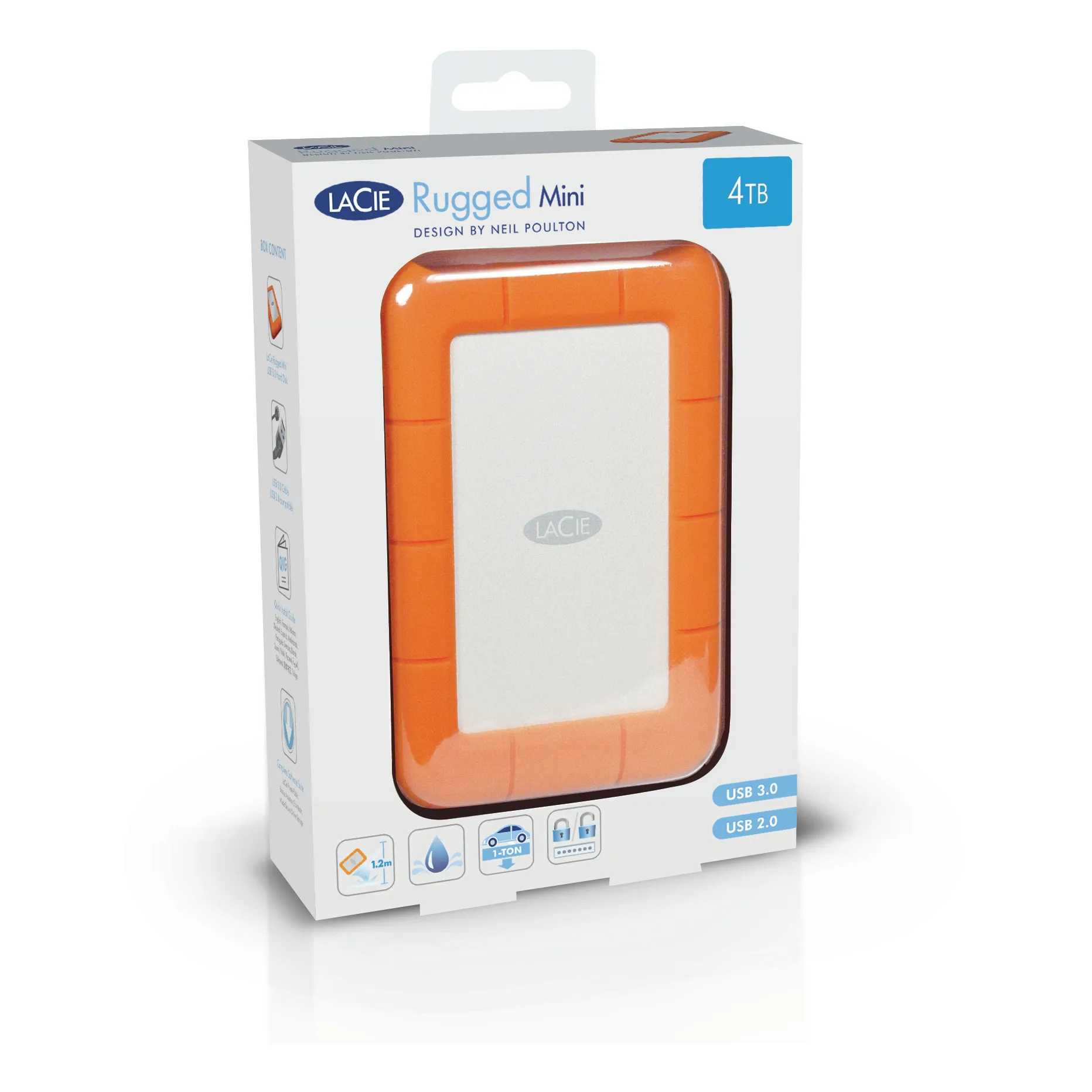 Lacie Rugged 2 Tt USB-C -ulkoinen SSD, Oranssi