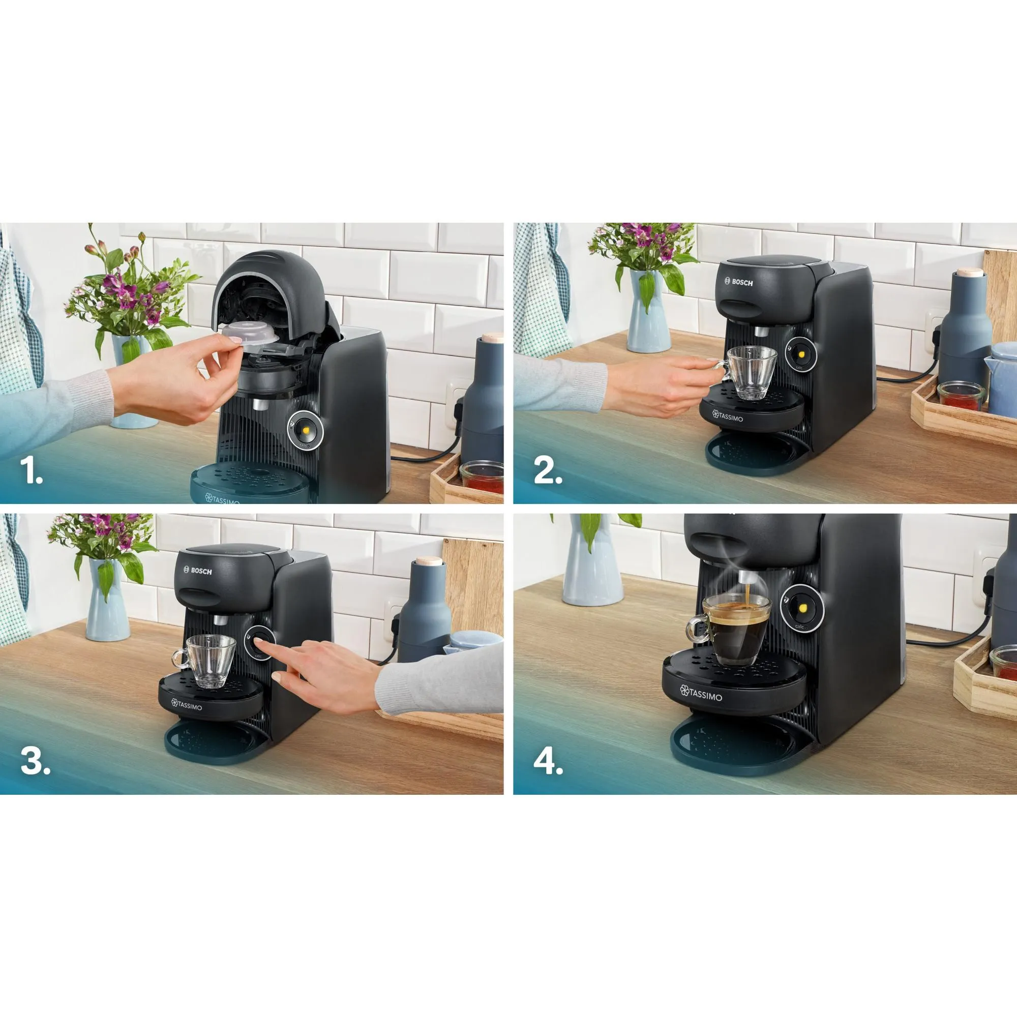 Bosch TASSIMO FINESSE TAS162E - pod coffee maker, Black