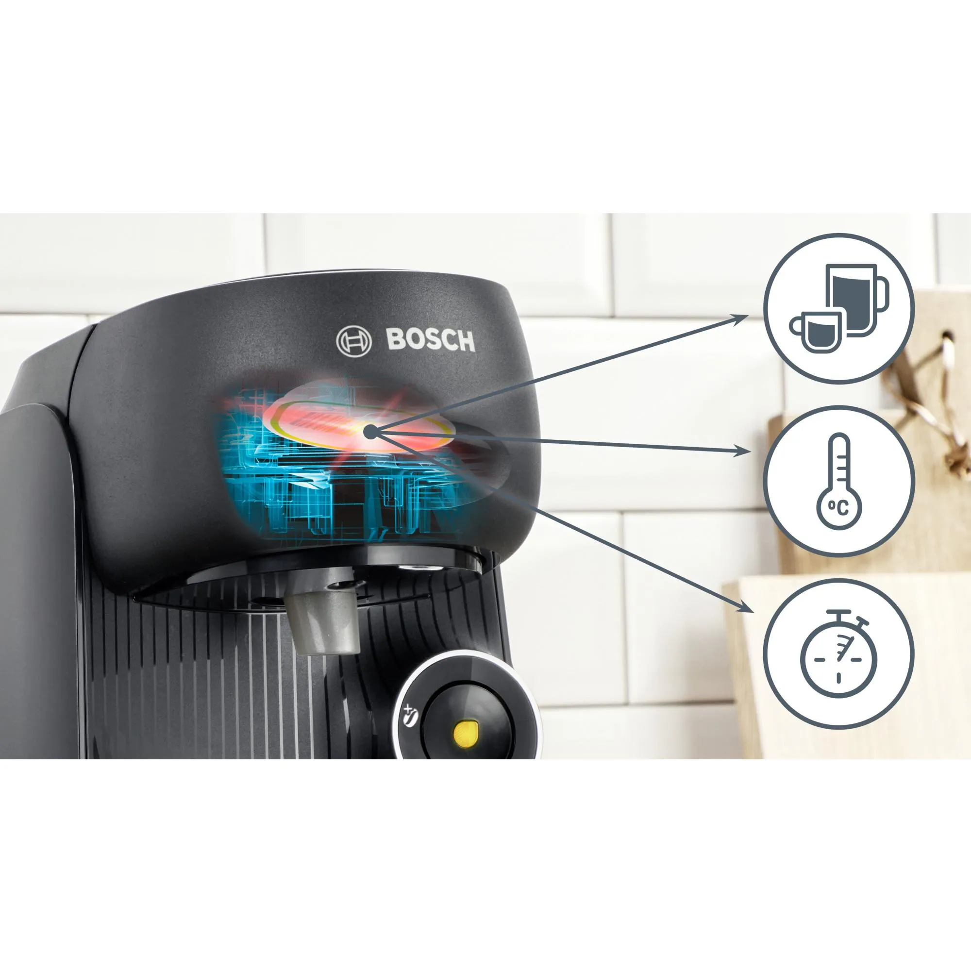 Bosch TASSIMO FINESSE TAS162E - pod coffee maker, Black