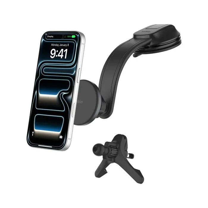 Belkin BoostCharge WIC012HQBK, 0 USB ports, 15 W, Qi2 - Wireless Car Charger, 1 m, Black