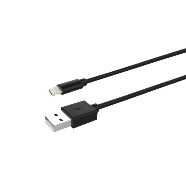 Autolaturi 12W USB-A - Lightning MFI, 1m, musta