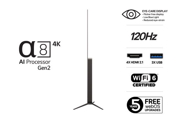 LG OLED77B56LA 77" 4K webOS 25 TV, 120 Hz, Dolby Vision, HDR10, HLG