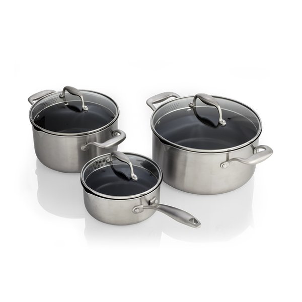 EGO SET-CSS-NS KATTILASETTI TARTTUMATTOMILLA PINNOITTEILLA, 5L, 3,5L JA 1,5L KATTILAT