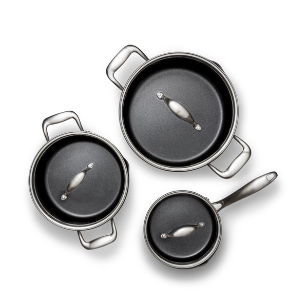 EGO SET-CSS-NS KATTILASETTI TARTTUMATTOMILLA PINNOITTEILLA, 5L, 3,5L JA 1,5L KATTILAT