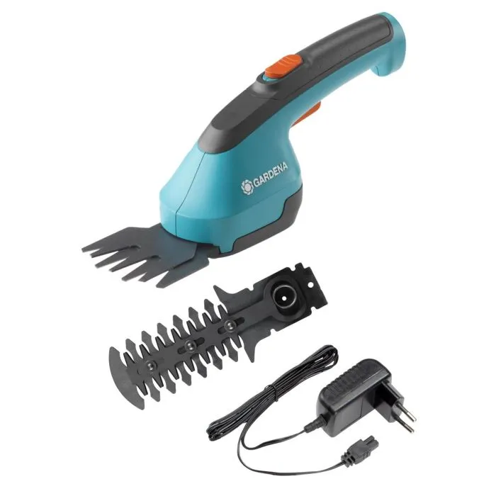 GARDENA Cordless Grass Shears AccuCut Li, 3.6V, Set with Shrub Knife (turquoise/black, Li-Ion battery 2.5Ah)