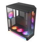 NZXT H6 RGB+ Midi-Tower Case with window and RGB lighting, Black