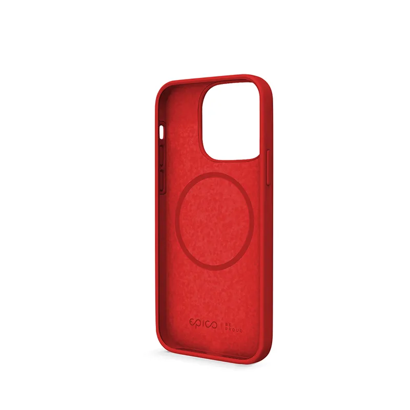 Epico Mag+ Silicone, iPhone 13 Pro -suojakuori, Punainen