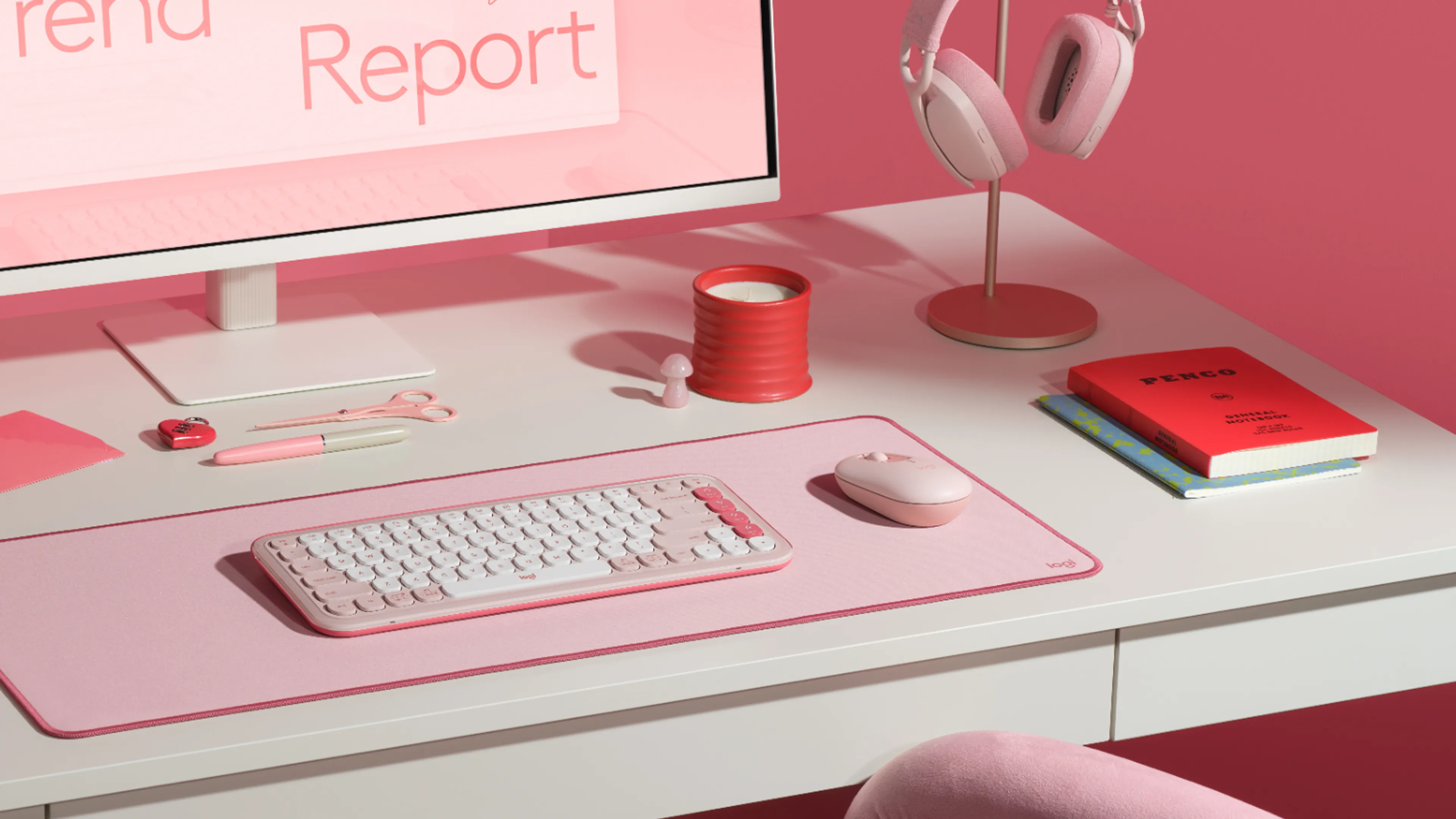 Logitech POP Mouse tr&aring;dl&ouml;s mus, rosa