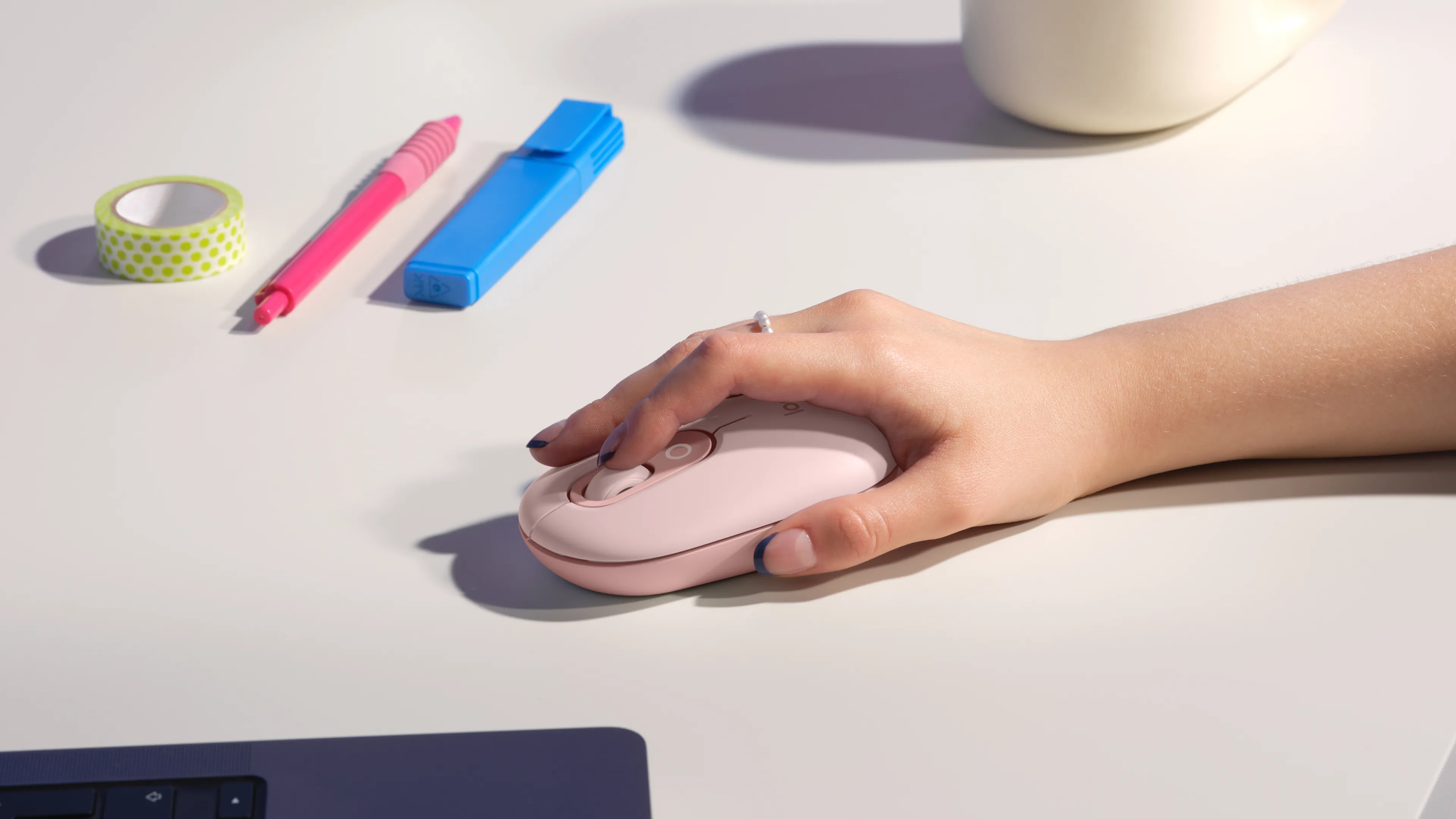 Logitech POP Mouse tr&aring;dl&ouml;s mus, rosa