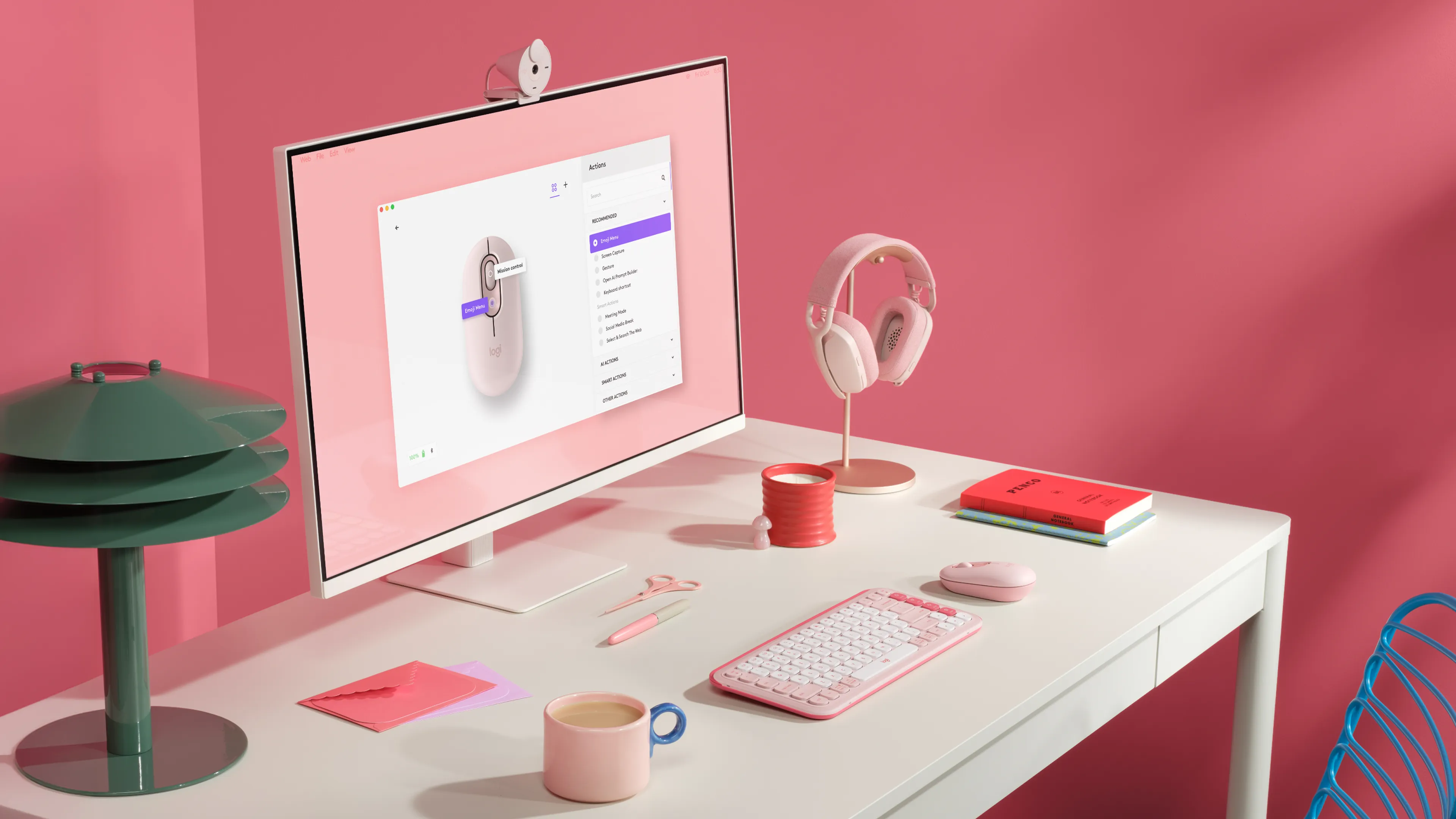 Logitech POP Mouse tr&aring;dl&ouml;s mus, rosa