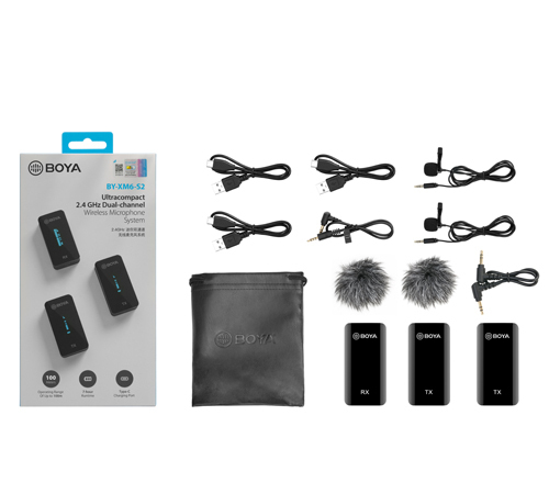 Boya S2 -wireless microphone, 2 pcs