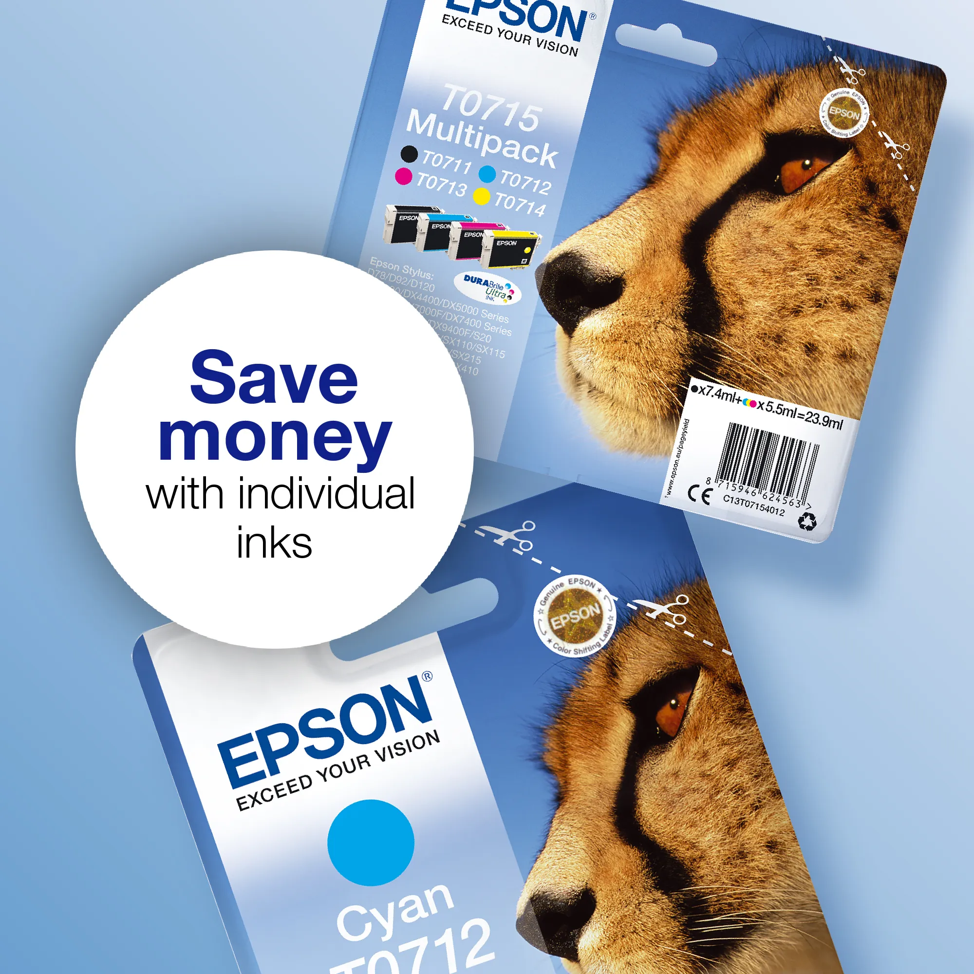 Epson T0714 ink cartridge, 5.5 ml, Yellow