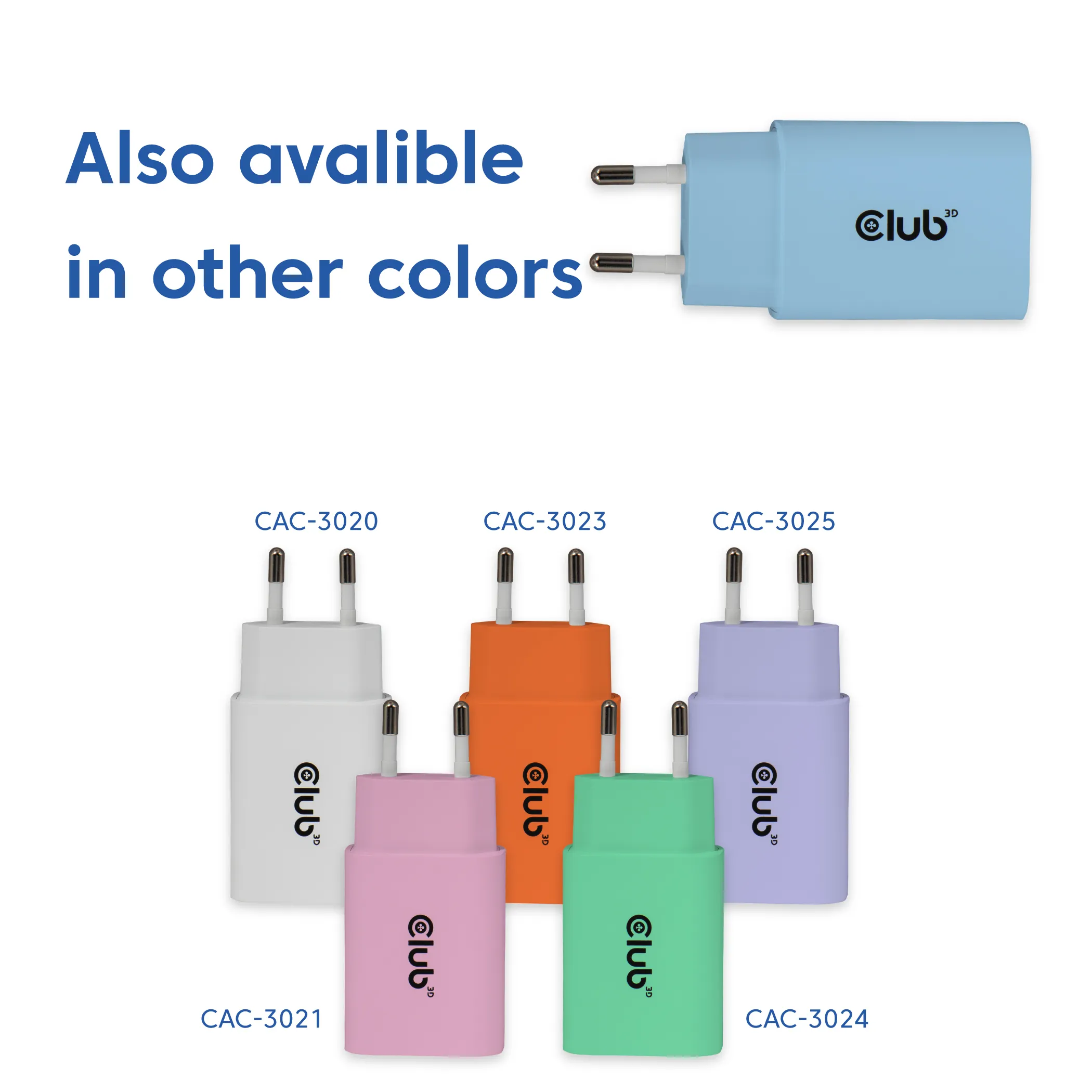 Club 3D CAC-3022 - 30 W USB-C-str&ouml;madapter, bl&aring;