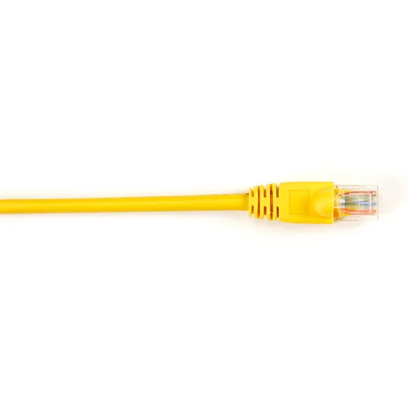 BLACK BOX CONNECT CAT5E 100-MHZ STRANDED ETHERNET PATCH CABLE - UNSHIELDED, PVC, SNAGLESS BOOT, YELLOW, 1-FT. (0.3-M)