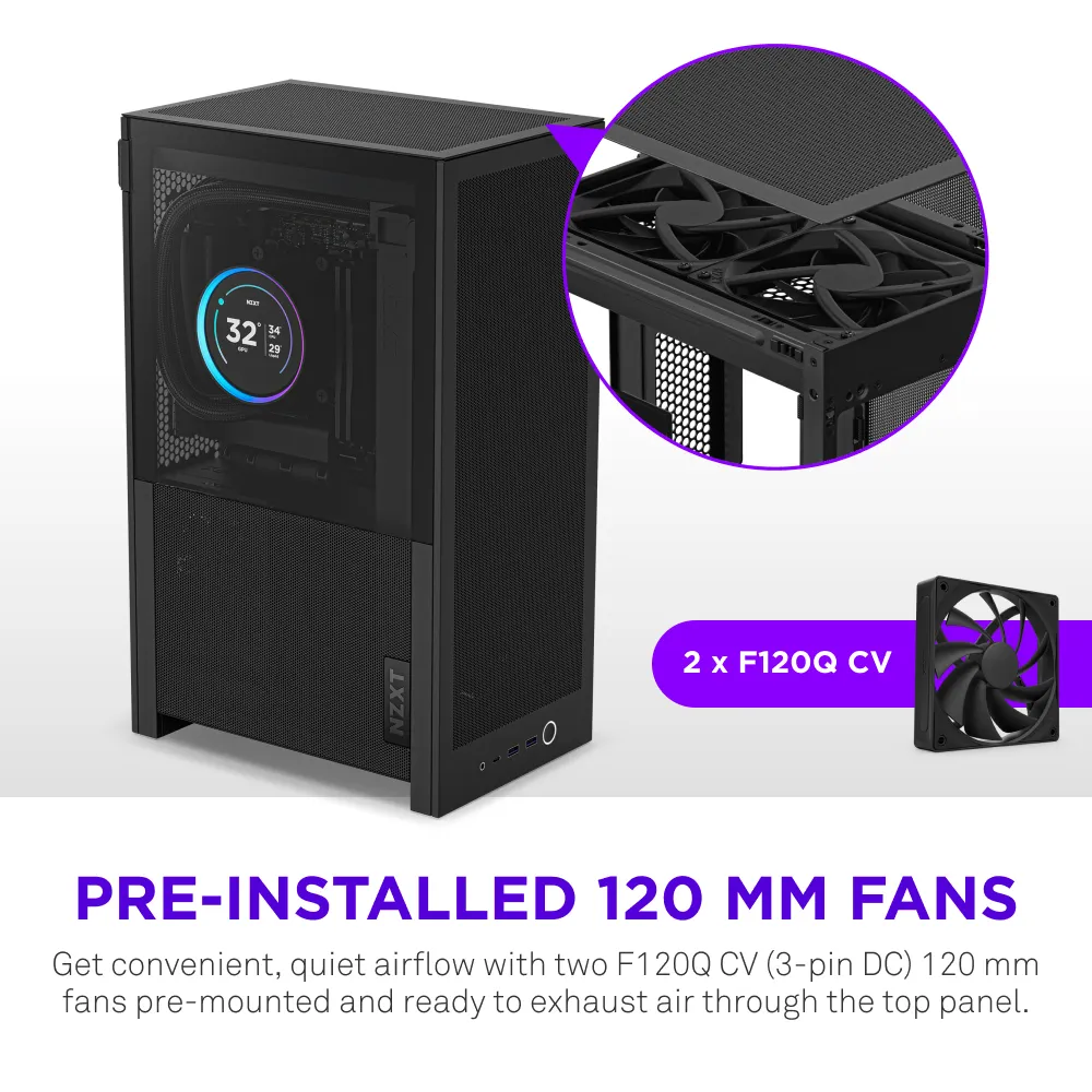 NZXT H2 Flow (2026) -mini-ITX-kotelo ikkunalla, musta