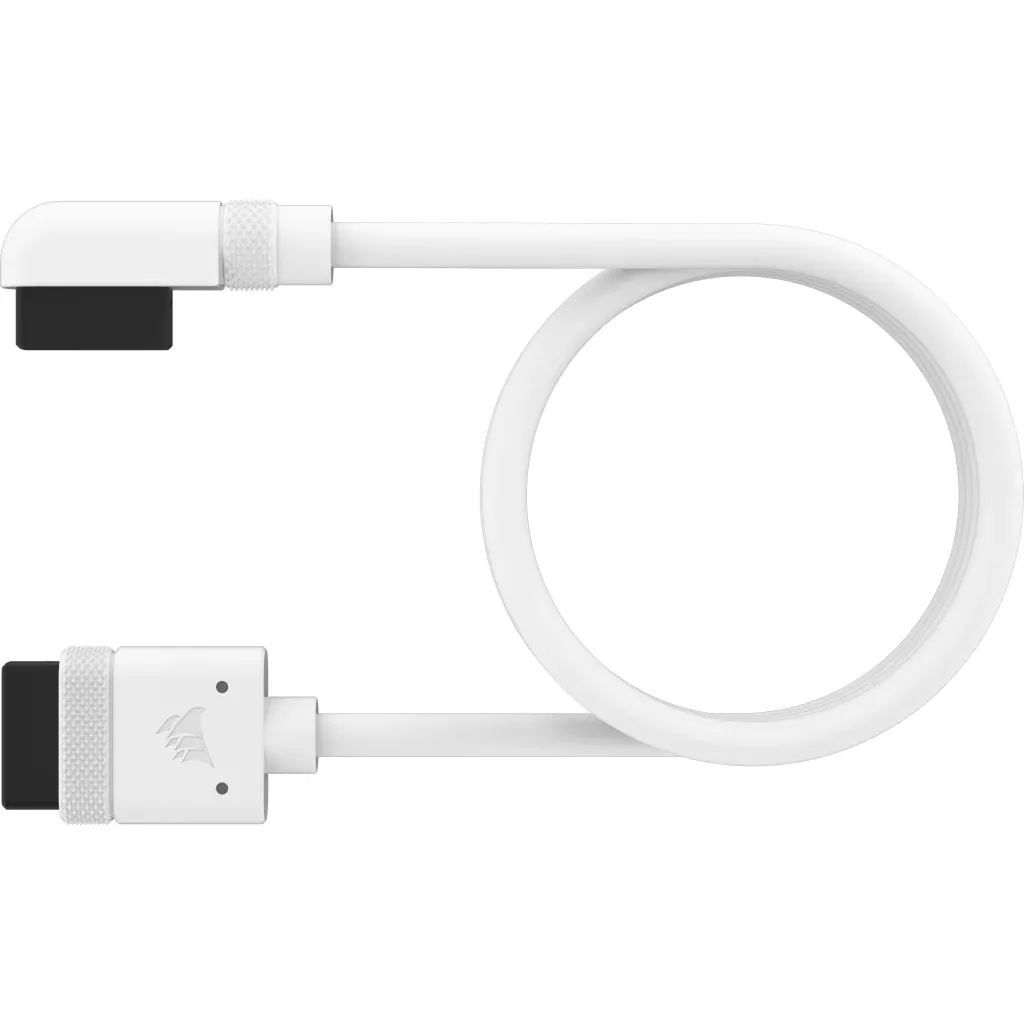 Corsair iCUE LINK slim cable, 600mm, 90 angled (white, 1 piece) - cable, white