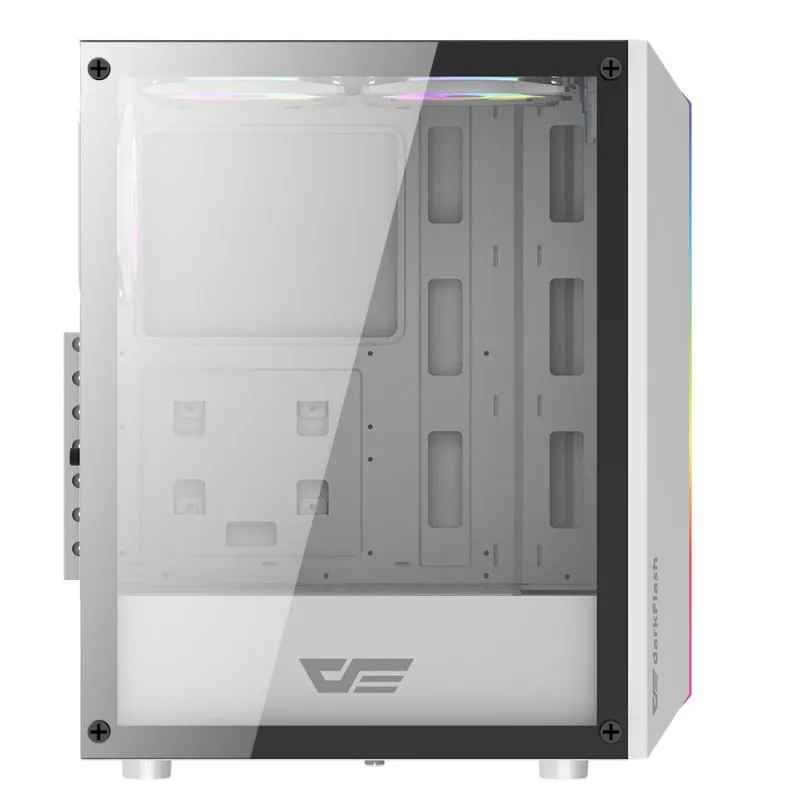 DARKFLASH DK151 Midi-Tower Case with window and RGB lighting, White