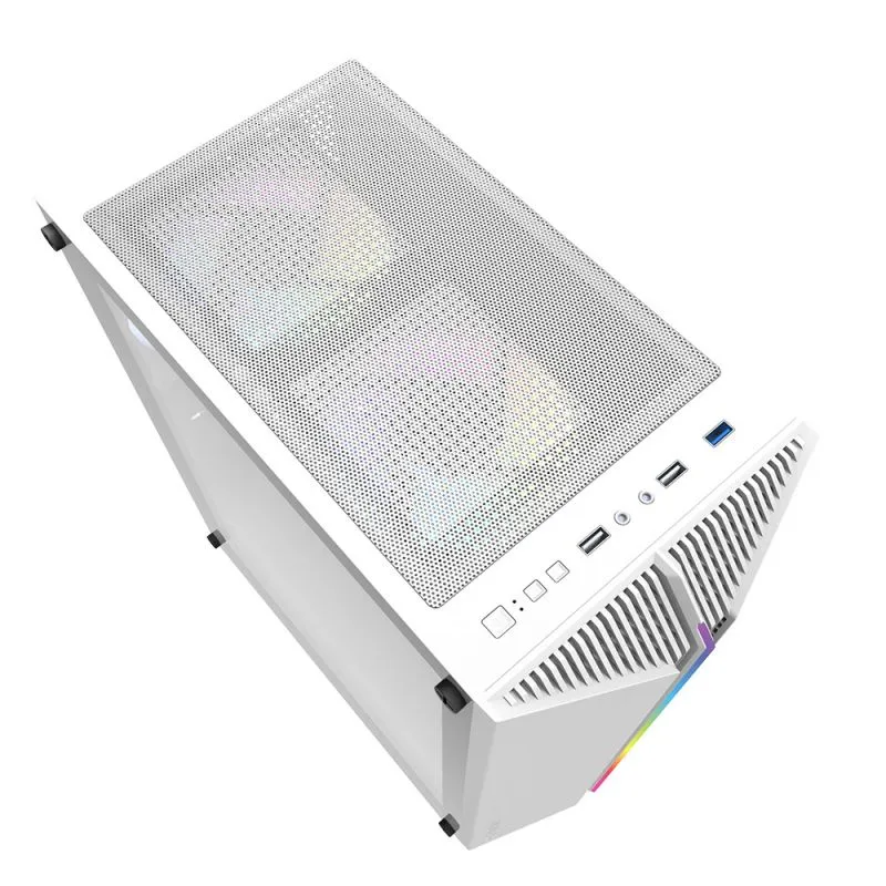 DARKFLASH DK151 Midi-Tower Case with window and RGB lighting, White