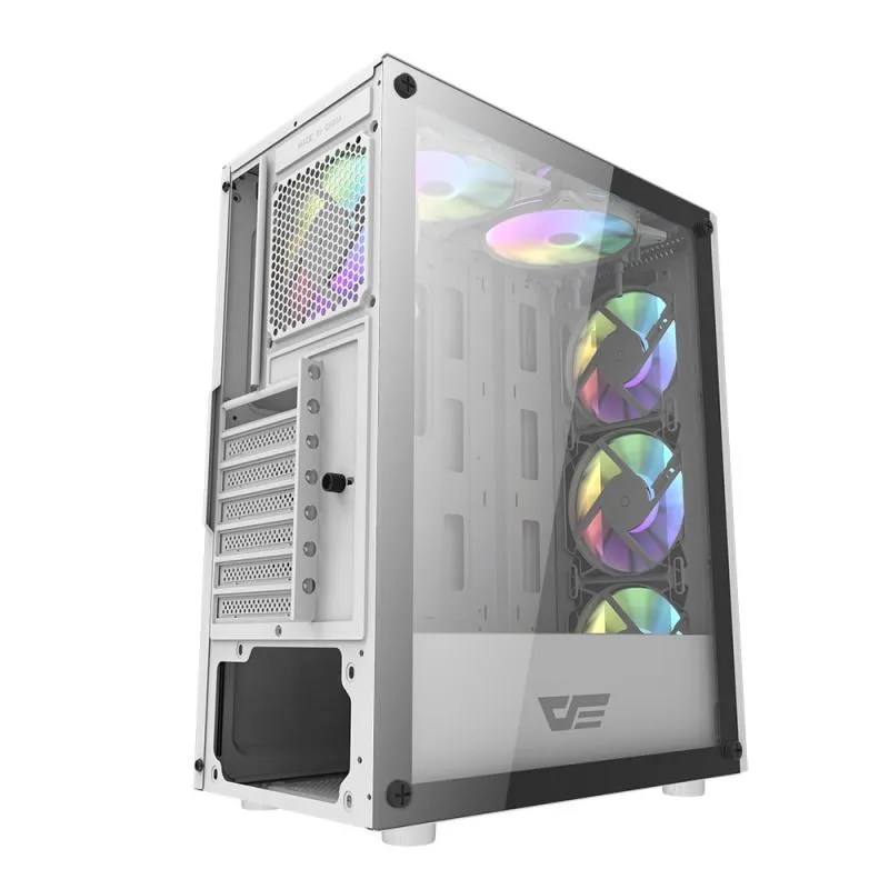 DARKFLASH DK151 Midi-Tower Case with window and RGB lighting, White