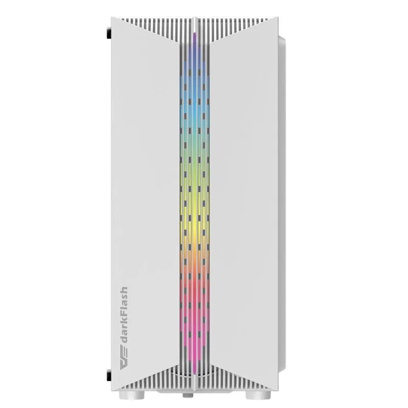 DARKFLASH DK151 Midi-Tower Case with window and RGB lighting, White