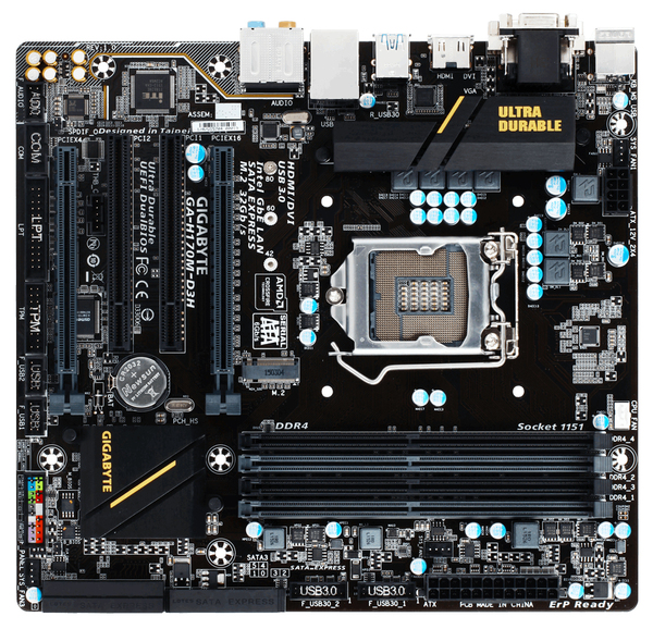 Gigabyte H170M-D3H, mATX -emolevy