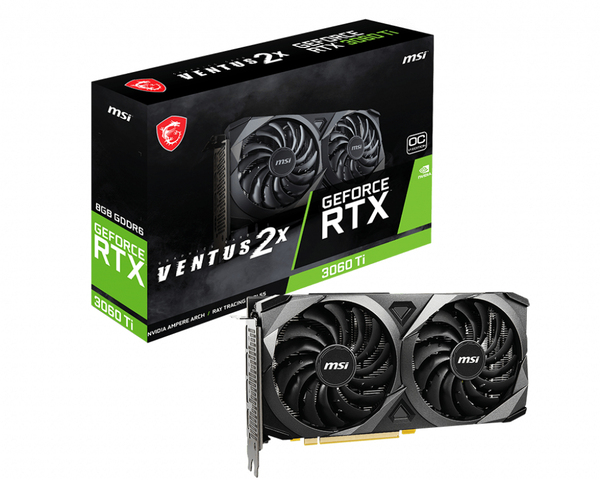 MSI GeForce RTX 3060 Ti Ventus 2X OC V1 (LHR) 8 GB - Grafikkort