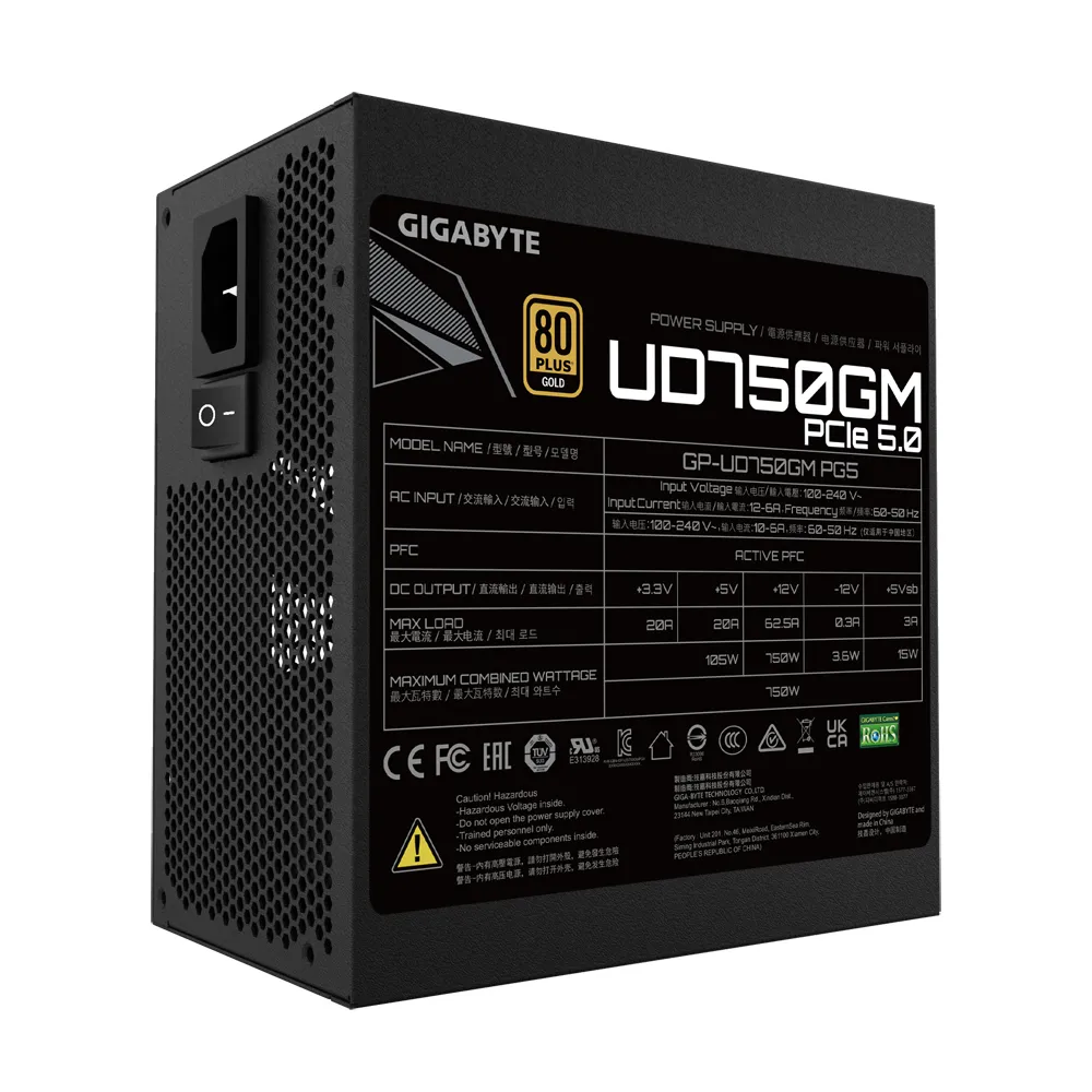 Gigabyte UD750GM PG5 750 W - power supply, 80 Plus Gold
