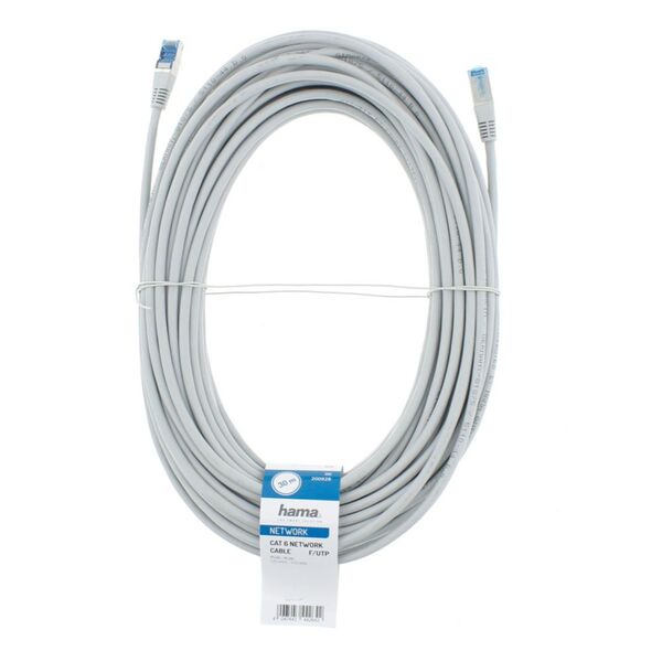 HAMA Cat6 F/UTP RJ45 30m Network Cable, Grey