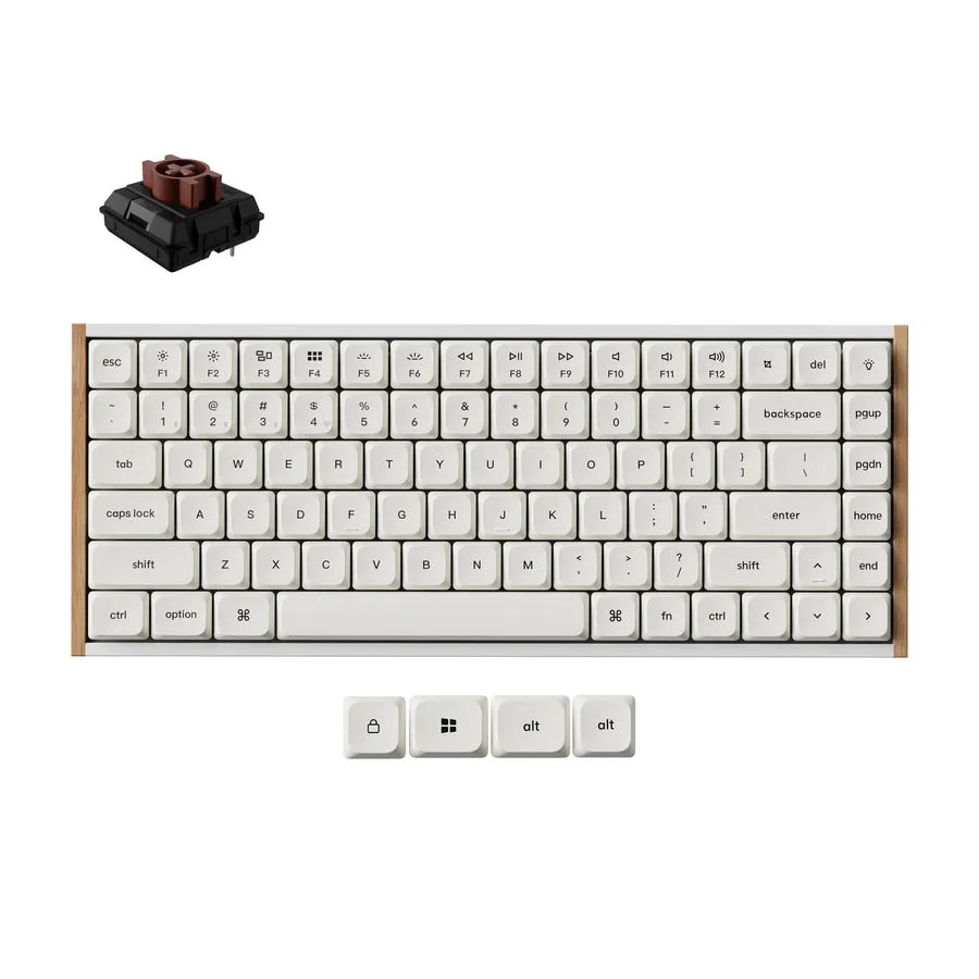 Keychron K3 Ultra 8K 75% tr&aring;dl&ouml;st mekaniskt speltangentbord, Milk POM Brown, vit