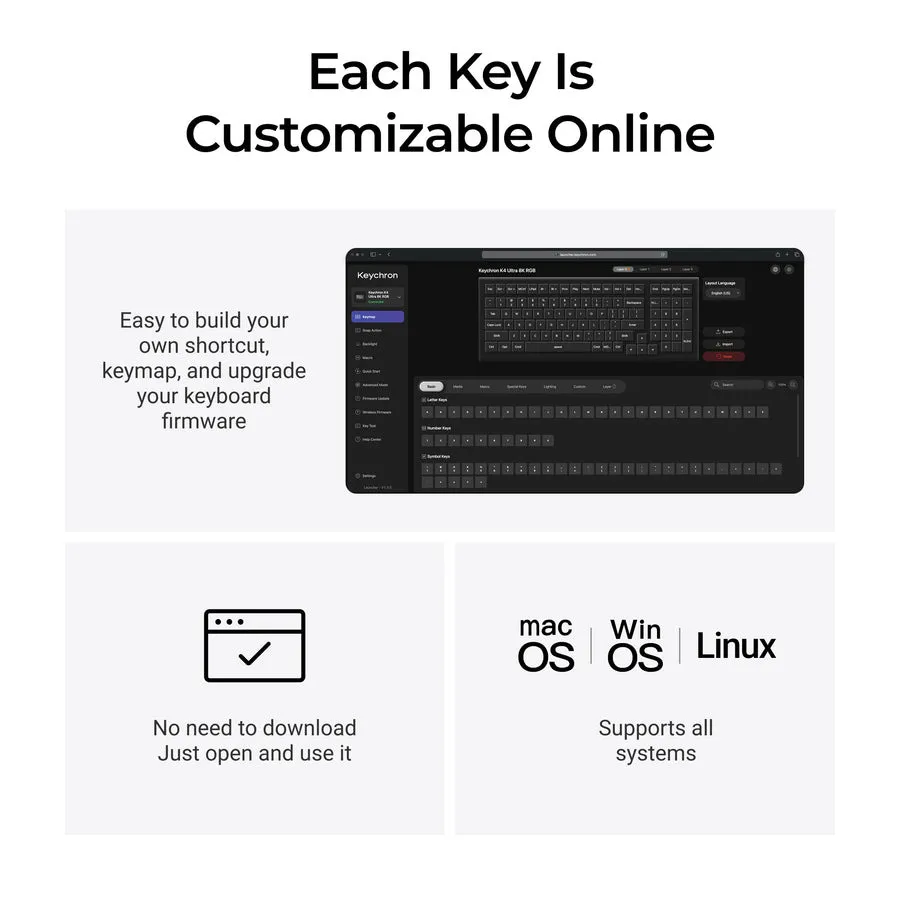 Keychron K4 Ultra 8K tr&aring;dl&ouml;st mekaniskt speltangentbord, Apex Red, svart