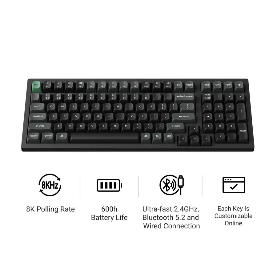 Keychron K4 Ultra 8K tr&aring;dl&ouml;st mekaniskt speltangentbord, Apex Red, svart