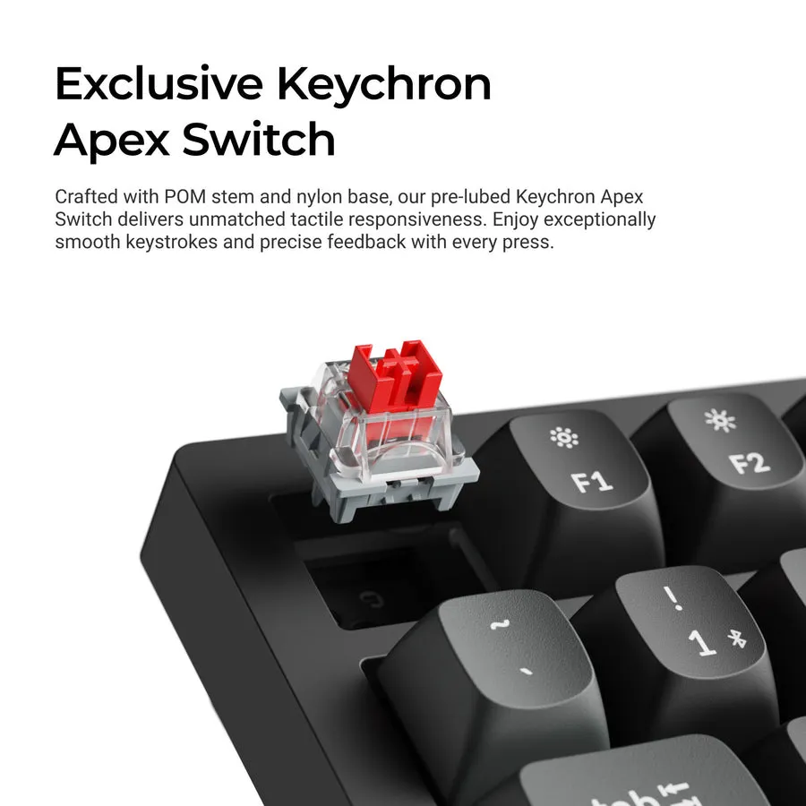 Keychron K4 Ultra 8K tr&aring;dl&ouml;st mekaniskt speltangentbord, Apex Red, svart