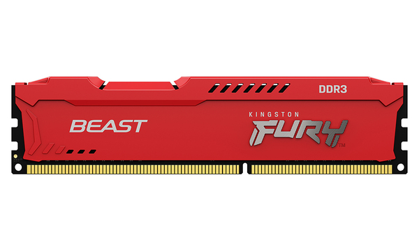 Kingston 4GB (1 x 4GB) Fury Beast, DDR3 1600MHz, CL10 - memory, Red