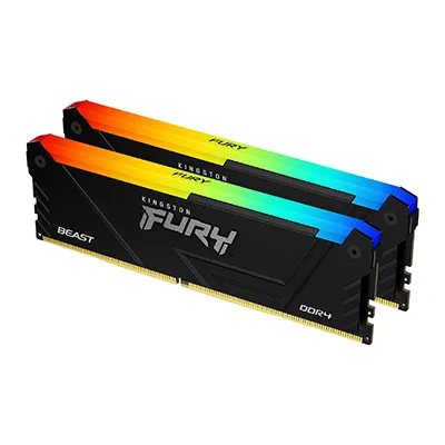 Kingston FURY Beast RGB 16 Gt (2 x 8 Gt) DDR4 2666 MHz, CL16 -muisti, Musta