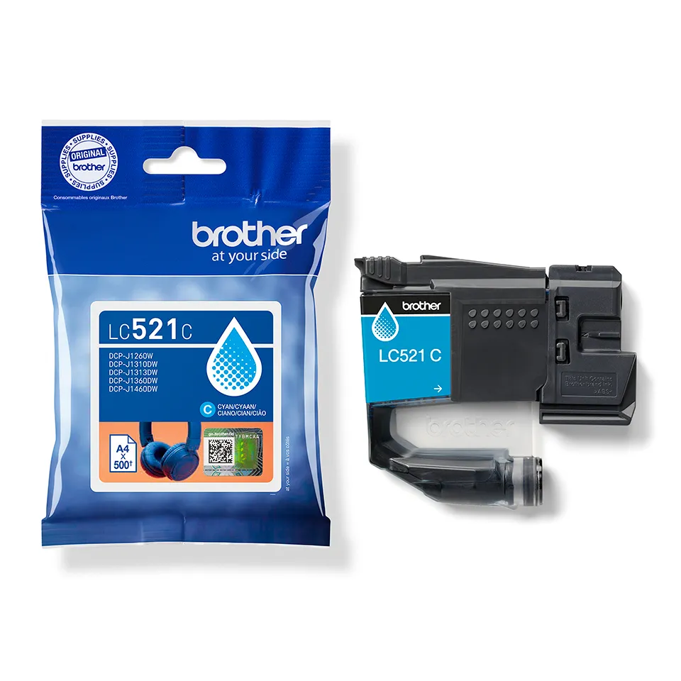 Brother LC521C Genuine Brother Ink Cartridge - Cyan - toner cartridge, Cyan