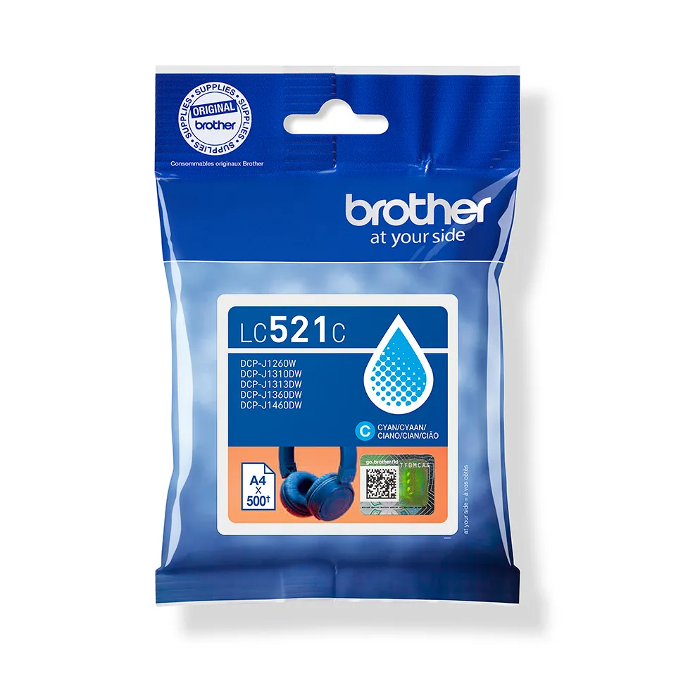 Brother LC521C Genuine Brother Ink Cartridge - Cyan - toner cartridge, Cyan