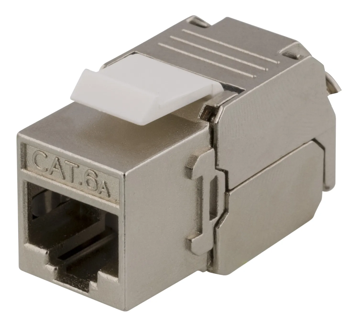 Cat6A jack 180 mini, shielded, toolless, max 18mm wide, metal