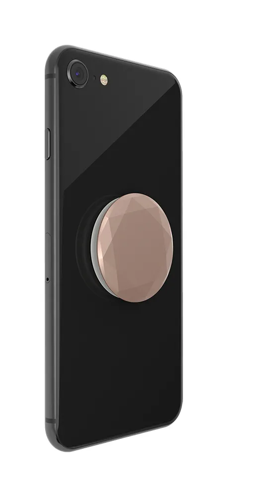POPSOCKETS Metallic Diamond Rose Gold Avtagbart Grip med St&auml;llfunktion Premium
