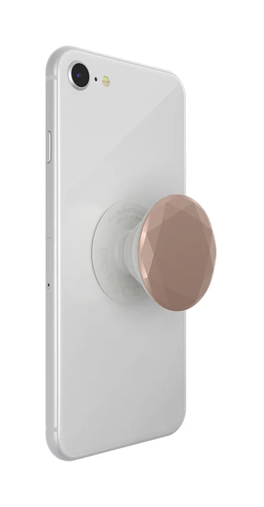 POPSOCKETS Metallic Diamond Rose Gold Avtagbart Grip med St&auml;llfunktion Premium