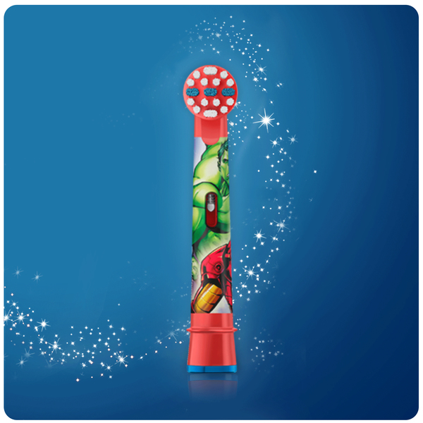 *BRAUN S&Auml;HK&Ouml;HAMMASHARJA ORAL-B VITALITY KIDS AVENGERS. Ladattava lasten s&auml;hk&ouml;hammasharja. 2 min ajastin. Perusteellinen syv&auml;puhdistus. Kompakti laturi. Blister