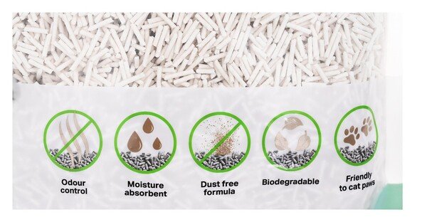 DIAMENTIQ Tofu Matcha Ultra klumpbildande kattsand, parfymerad, biologiskt nedbrytbar, 4 kg