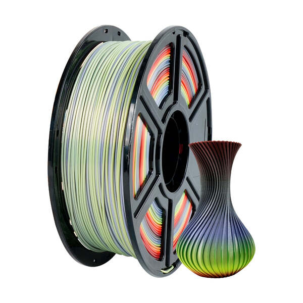 FlashForge PLA Silk, 1.75 mm, 1 kg 3D Printer Filament, Rainbow